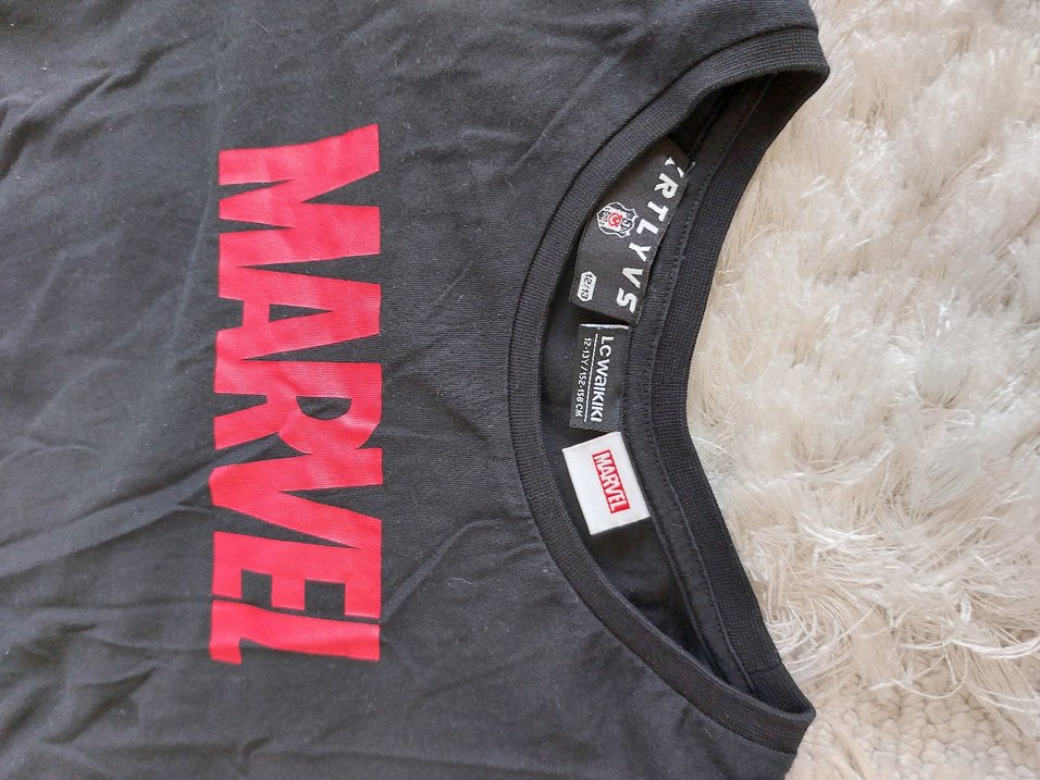 Siyah Marvel Baskılı BJK Tişörtü 12 13 yaş - Görsel 3