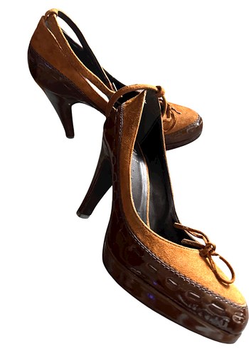 Kahverengi Süet Stiletto Kadın Ayakkabı - Görsel 3