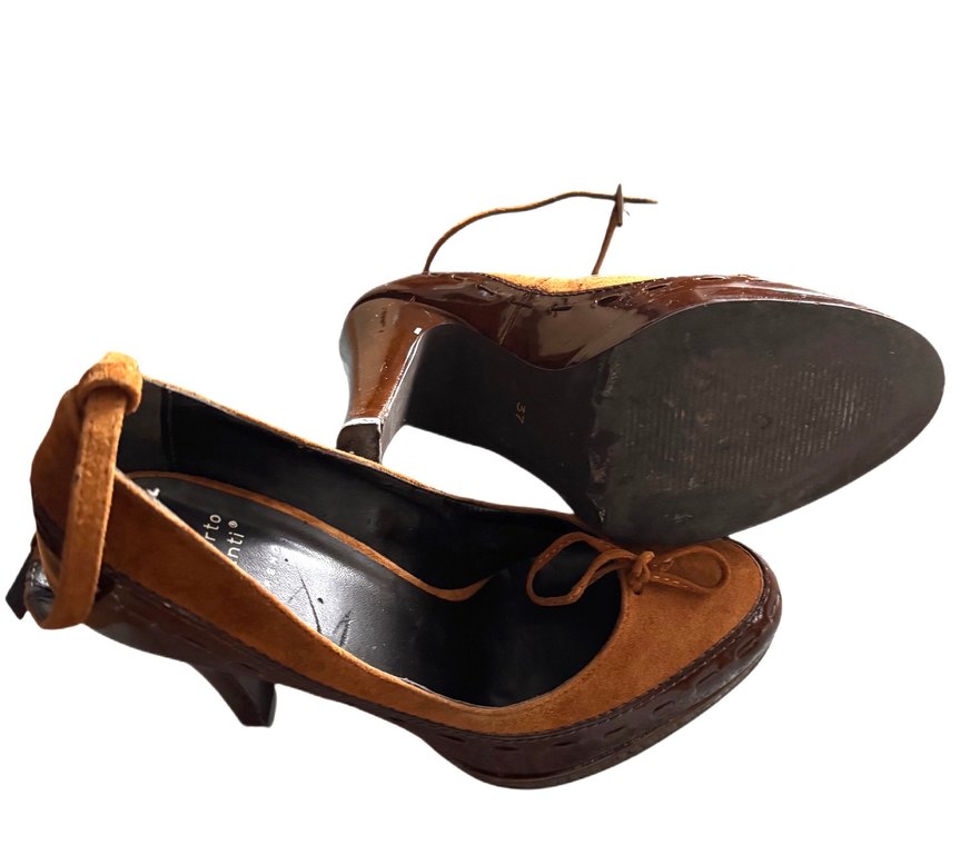 Kahverengi Süet Stiletto Kadın Ayakkabı - Görsel 2