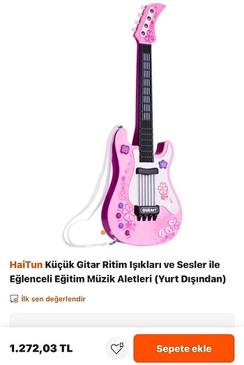Stylishfit Çoçuk ışıklı ve sesli gitar