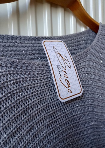 Gri Örgü Kadın Kazak Salaş Kesim - Görsel 2