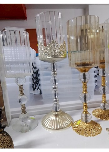 Şeffaf ve Altın Renkli Şamdan Seti - Görsel 6