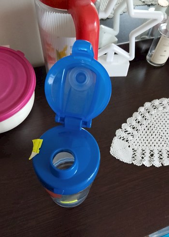 Mavi Kapaklı Renkli Çocuk Termos Şişesi - Görsel 2