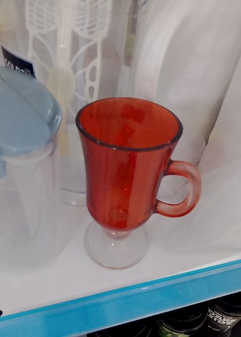 Koyu Kırmızı Cam Kupa Seti - Görsel 2