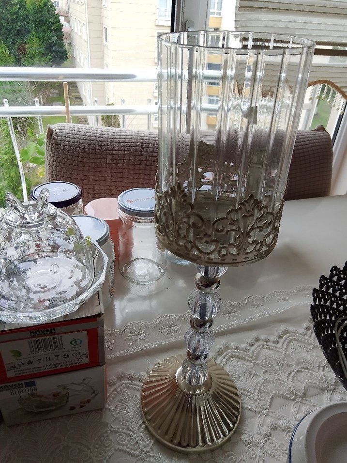 Altın Renkli Şık Mumluk Seti - Görsel 3