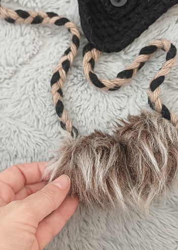 siyahi Örgü Kadın Bere - Görsel 3