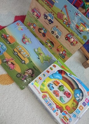 Ahşap puzzle, sesli eğitici oyuncak..
