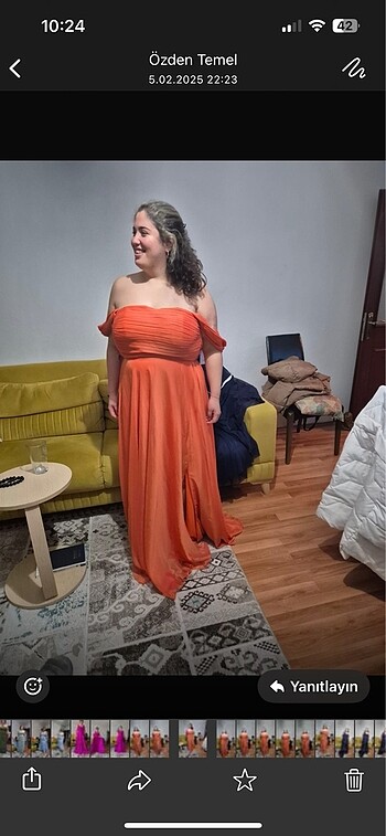 50 Beden Yırtmaçlı abiye
