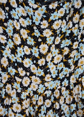 Çiçek Desenli Uzun Bohem Elbise - Görsel 5