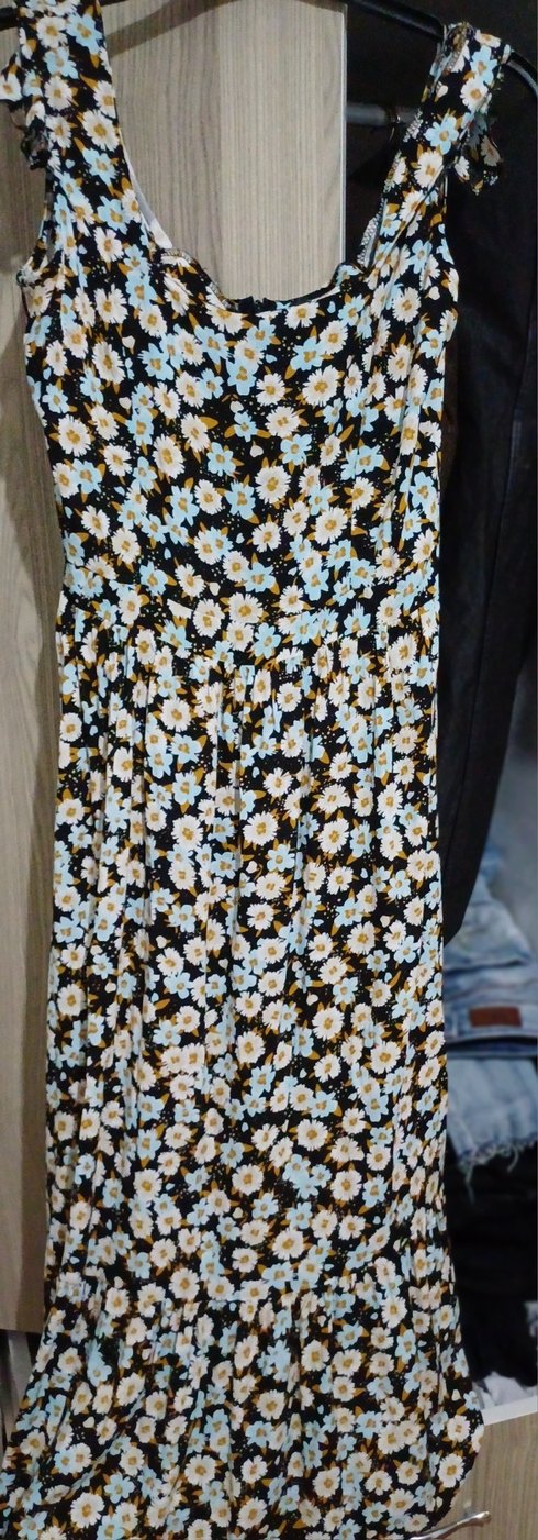 Çiçek Desenli Uzun Bohem Elbise - Görsel 2