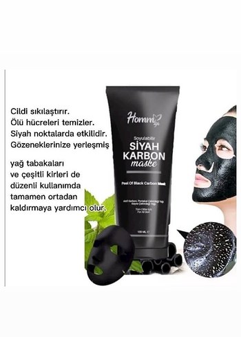 Homm Life Siyah Karbon Maske 100ml - Görsel 2