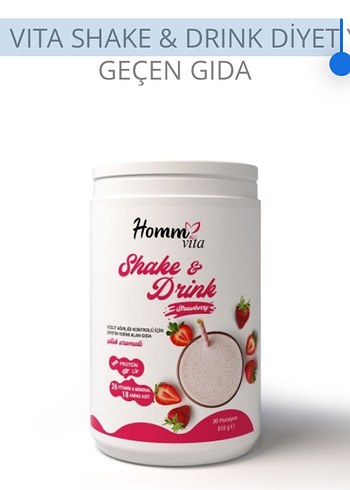 Homm Vita Shake & Drink Diyet Tozu Çilek Aromalı