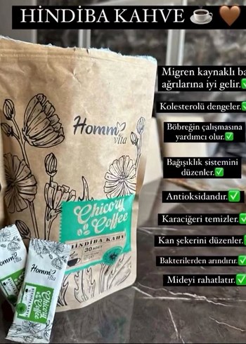 Beden Renk Hindiba Kahve 30 Adet Paket