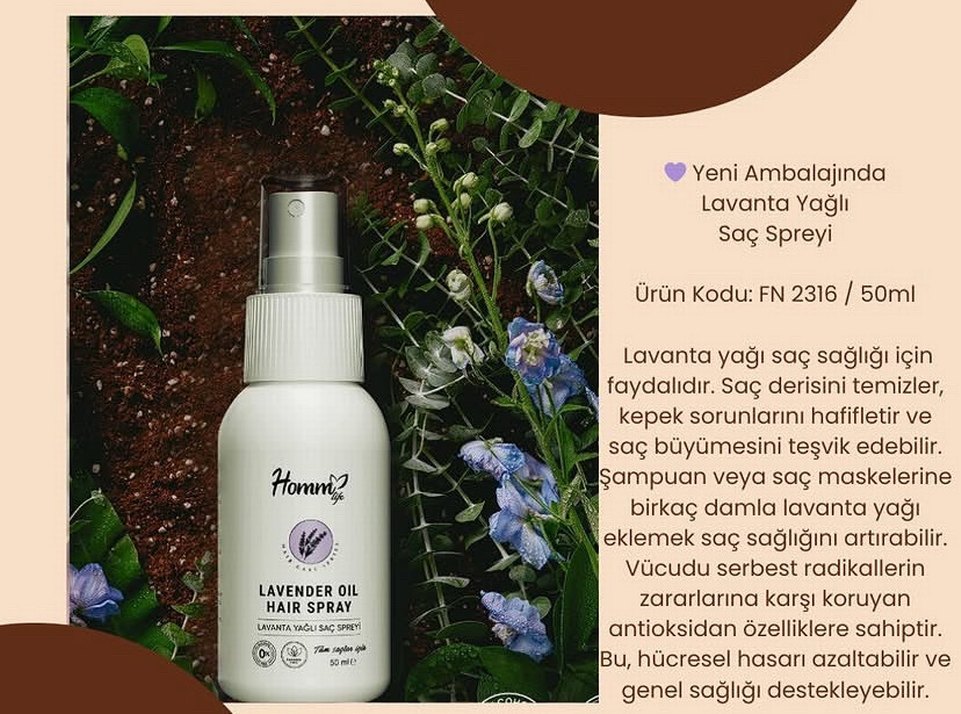 Homm Lavanta Yağlı Saç Spreyi 50 ml - Görsel 2