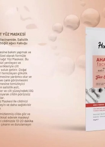 Homm Life AHA+BHA Kağıt Yüz Maskesi - Görsel 2