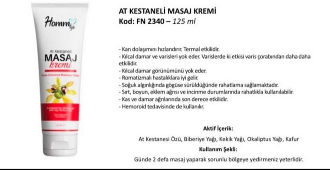 At Kestanesi Özlü Masaj Kremi 125 ml - Görsel 4