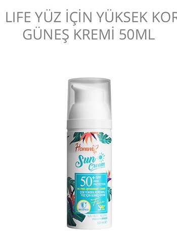 Yüz İçin Yüksek Koruma Güneş Kremi 50ml