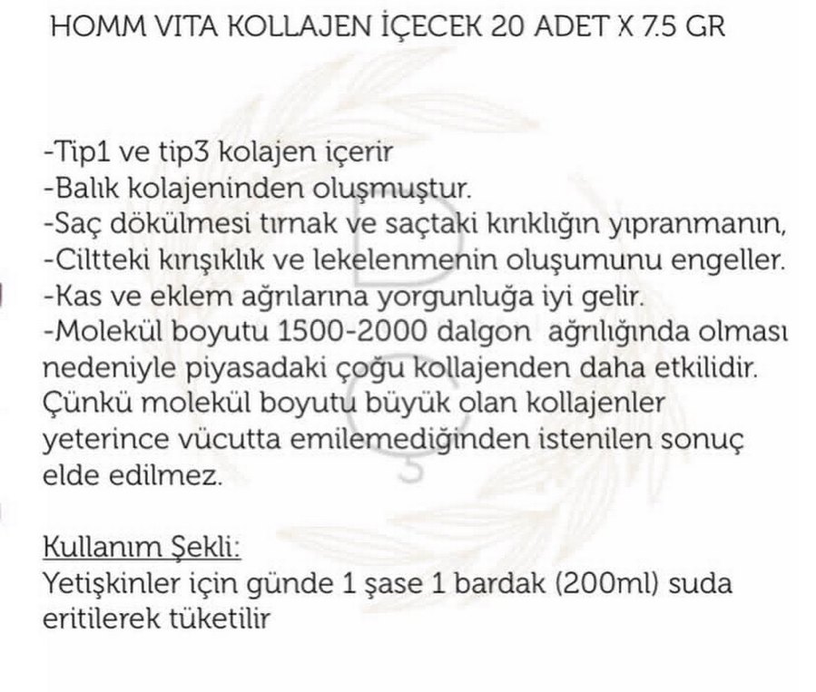 Homma Vita Hidrolize Kollajen İçecek 20 Adet - Görsel 2