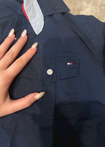 Tommy Hilfiger Tommy Hilfiger Lacivert kadın bu Gömlek