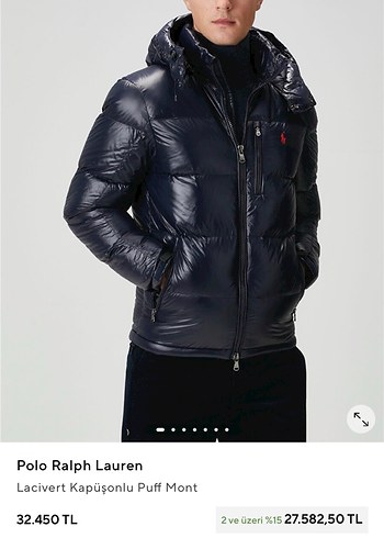 Polo Ralph Lauren Gri Kapüşonlu Puff Mont