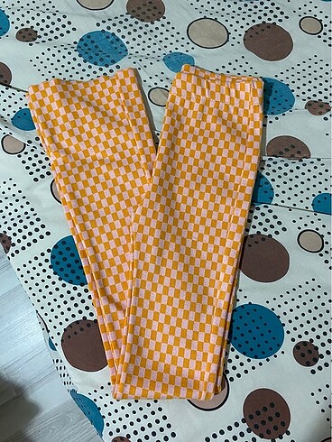 Damalı triko pantolon