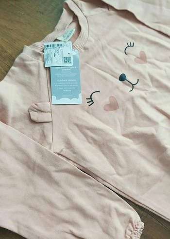 Kız Çocuk Pembe Pamuklu Baskılı Sweatshirt