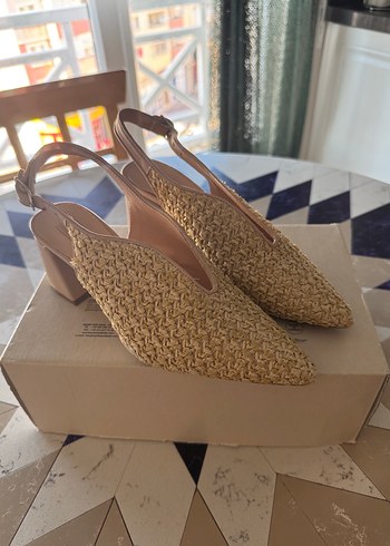 Bej Tokalı Kadın Dolgu Topuklu Espadril - Görsel 4