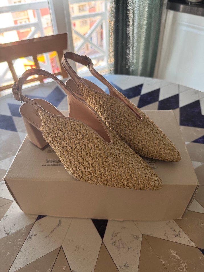 Bej Tokalı Kadın Dolgu Topuklu Espadril - Görsel 5