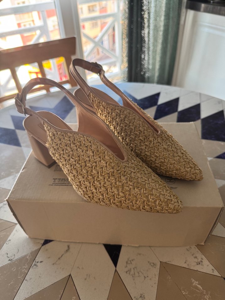 Bej Tokalı Kadın Dolgu Topuklu Espadril - Görsel 3