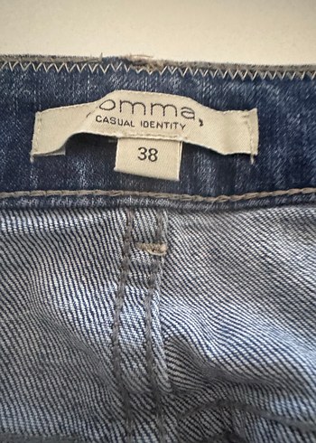 38 Beden mavi Renk Düğmeli Mavi Denim Midi Etek