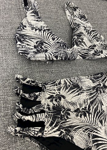 36 Beden Zebra Desenli Dantelli Mini Bikini