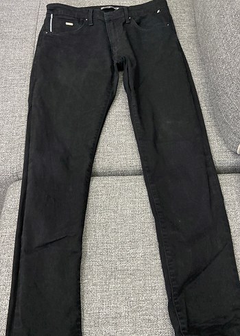 Erkek Siyah Regular Fit Denim Pantolon