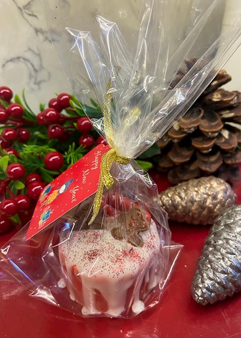 Yılbaşı Pastası Kırmızı Kokulu Mum - Görsel 2