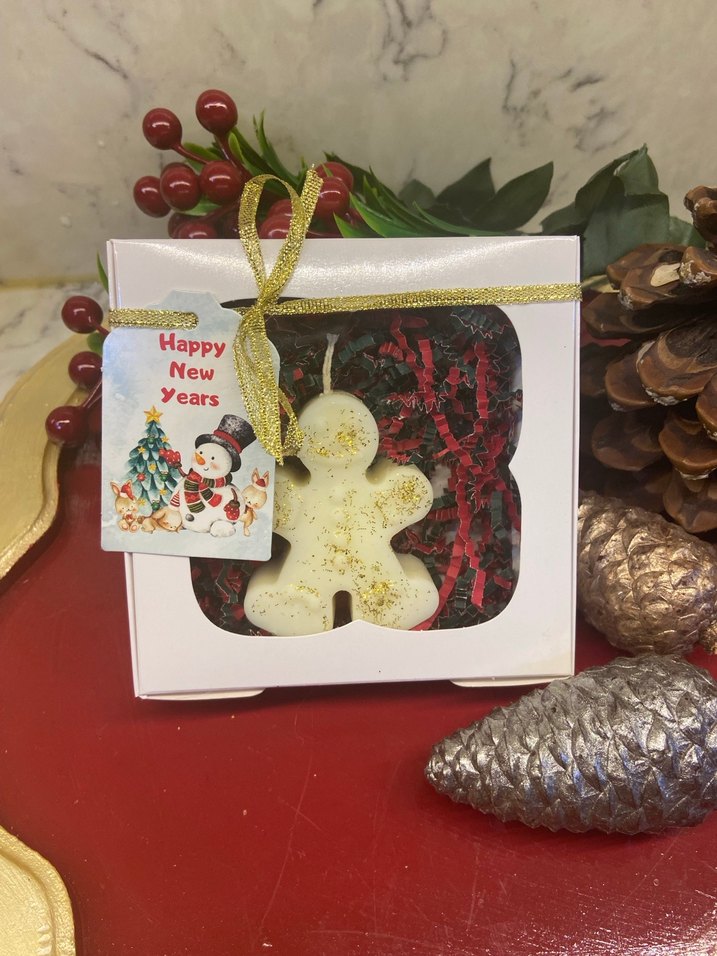 Yılbaşı Kurabiye Adam Hediyelik Mum - Görsel 2