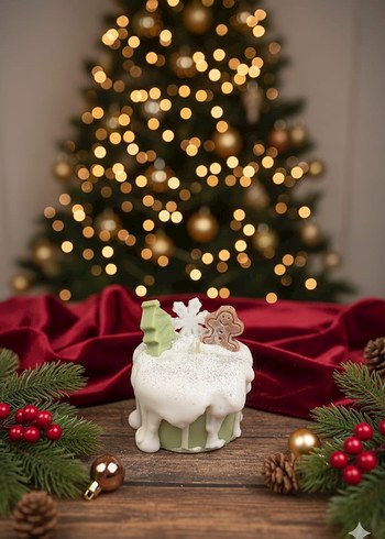 Renkli Noel Temalı Mum - Görsel 3