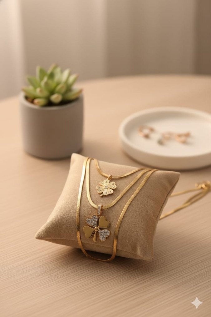 Altın Renkli Uzun Zincirli Kadın Kolye - Görsel 2