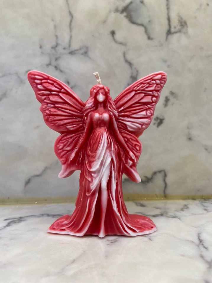 Kırmızı Peri Figürlü Mum(kutulu) - Görsel 3