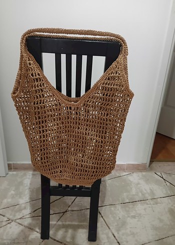 Bej Örgü Bohem Kadın Çanta, El yapımı. - Görsel 3