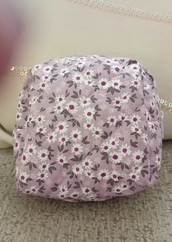 Bohem Pembe Desenli Makyaj Çantası - Görsel 3