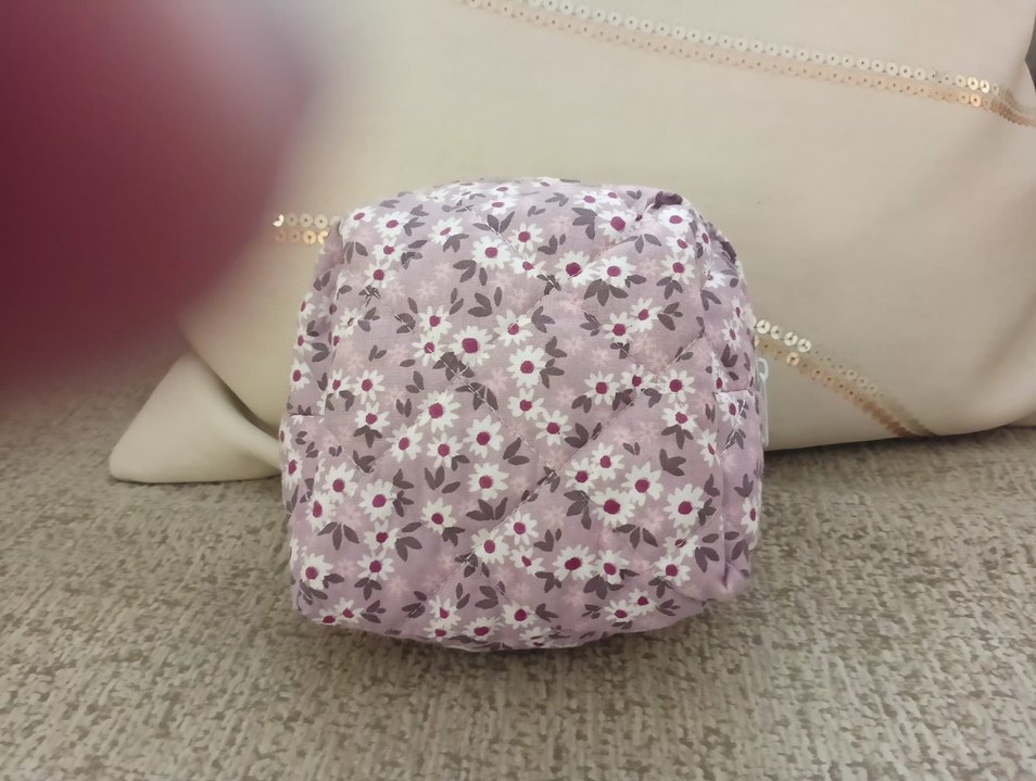 Bohem Pembe Desenli Makyaj Çantası - Görsel 3