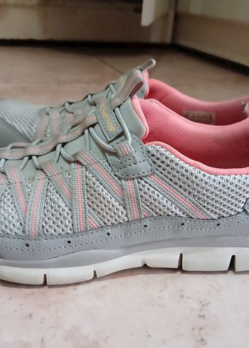 Skechers, Gri-Pembe Kadın Spor Ayakkabı - Görsel 4