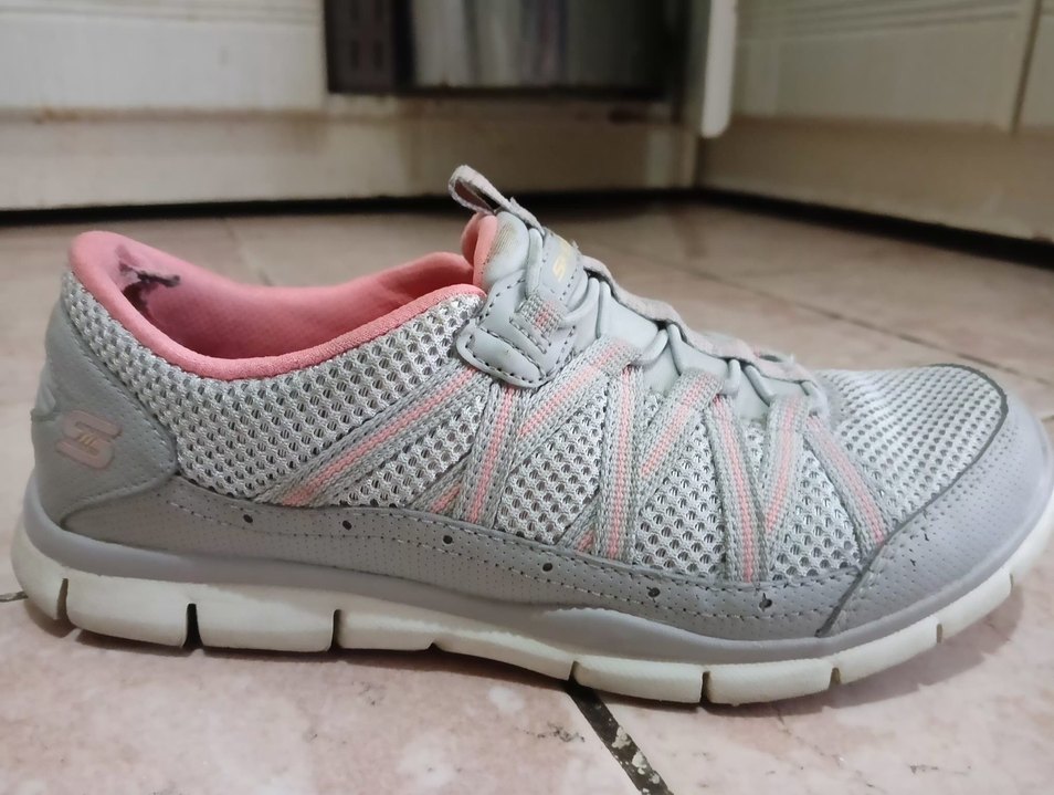 Skechers, Gri-Pembe Kadın Spor Ayakkabı - Görsel 3