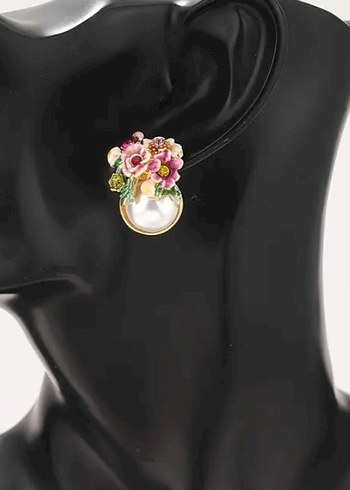 Beden pembe Renk vintage capodimonte Küpe