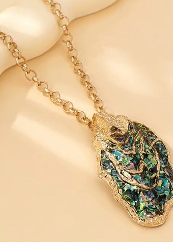 Beden turkuaz Renk abalone vintage Takı Seti