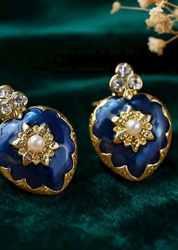 Vintage  mineli Küpe - Görsel 4