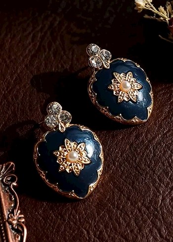 Vintage  mineli Küpe - Görsel 2