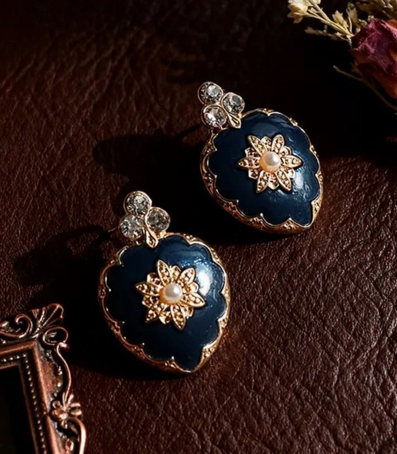 Vintage  mineli Küpe - Görsel 2