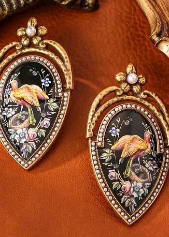 vintage tasarım  Küpeler - Görsel 2