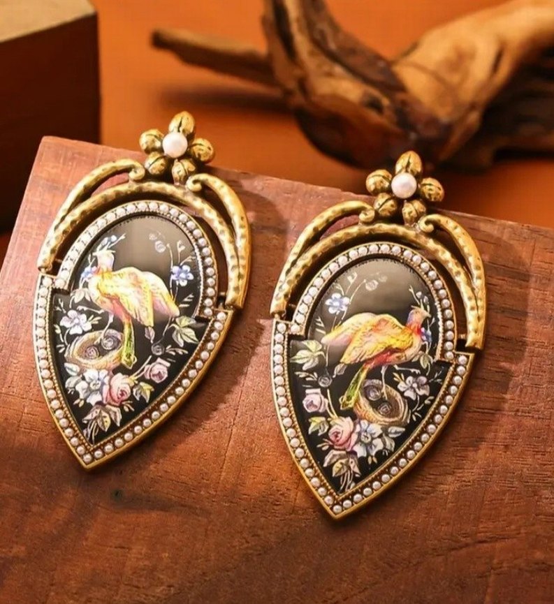 vintage tasarım  Küpeler - Görsel 5