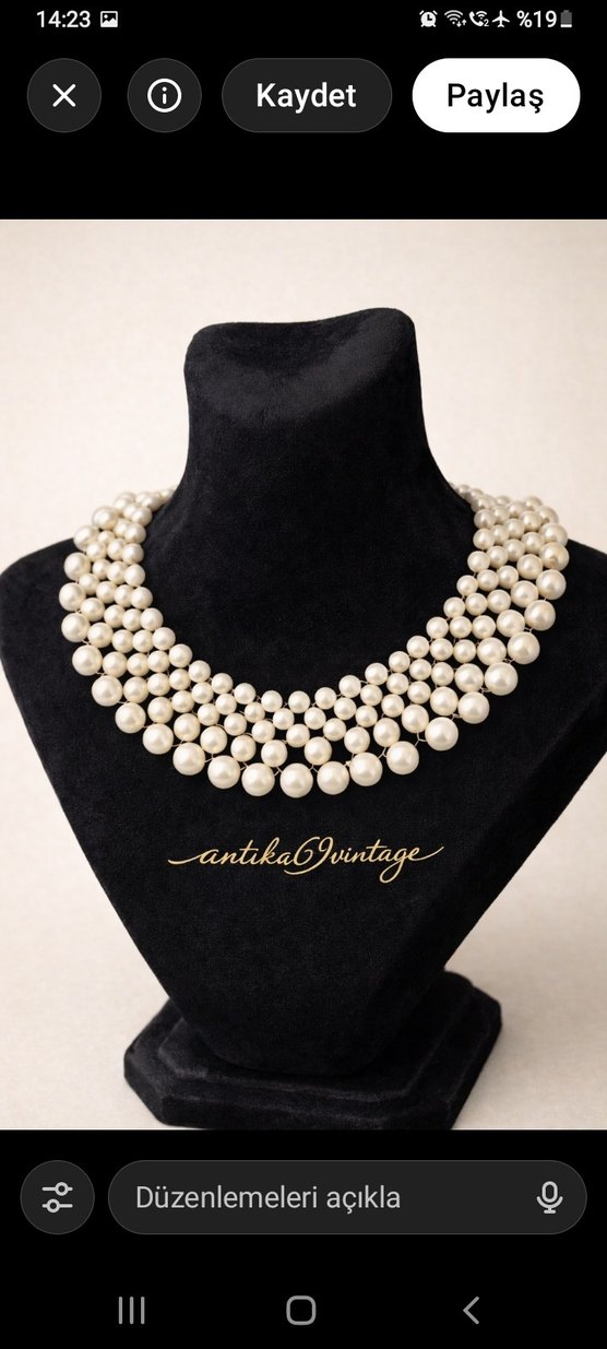 vintage inci kolye - Görsel 3